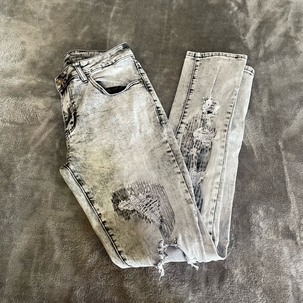 Distressed Bleached Jeans